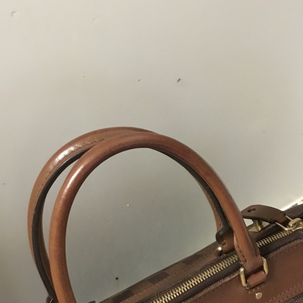 Louis Vuitton Brown and Dark Brown Damier Canvas Handbag PRE-OWNED. - Picture 4 of 5